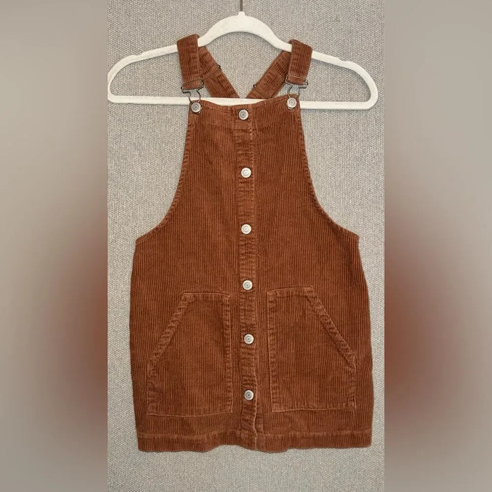 Vanilla Star girls size 12 Tan Corduroy Overall skirt